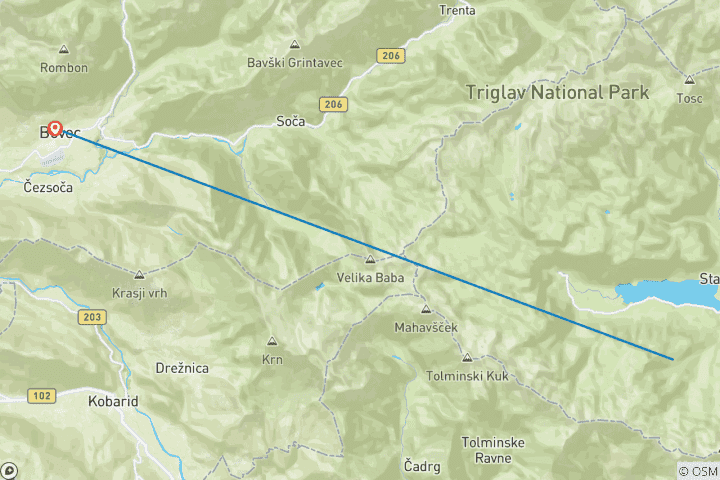 Map of Slovenia Goldhorn Trail