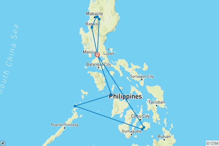 Map of Best of the Philippines - 14 days