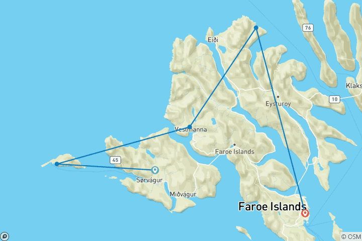 Map of Walking in the Faroe Islands