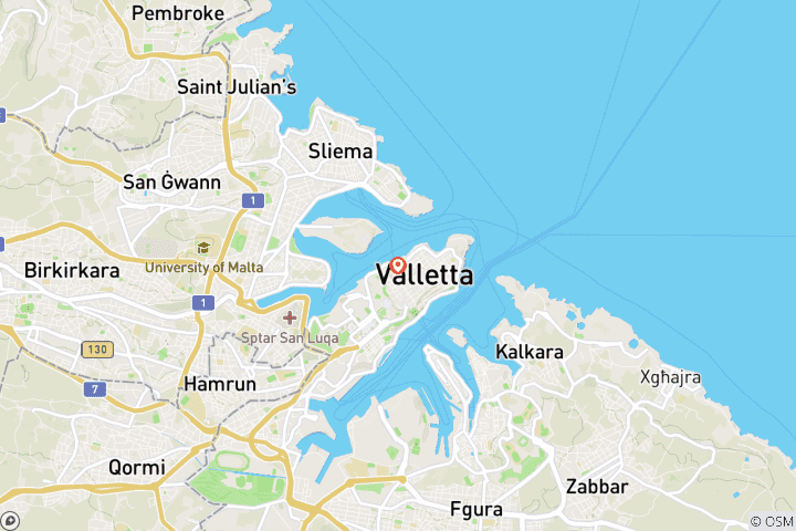 Map of 5 Day Malta-Valletta , Comino and Gozo