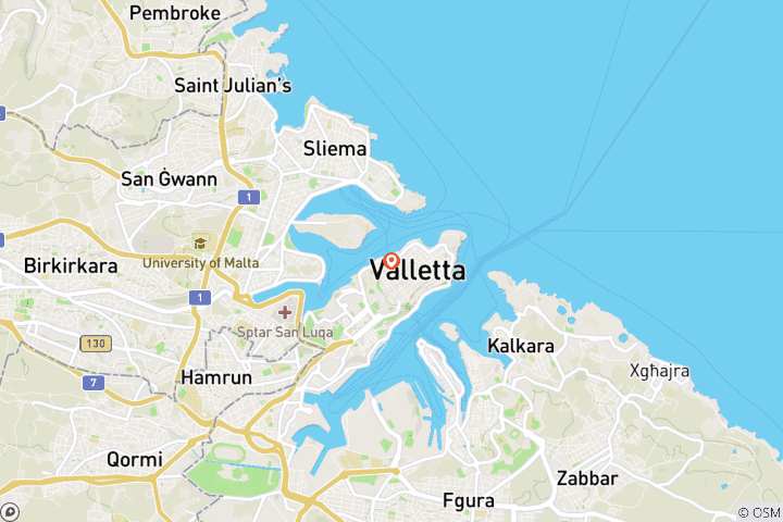 Mapa de 5 días Malta-Valletta ,Gruta Azul