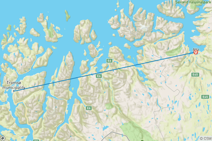 Map of 5 DAYS - ARCTIC ADVENTURE IN TROMSØ AND ALTA