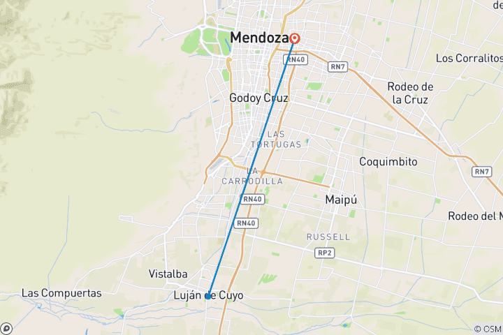 Karte von 4 Tage Mendoza Entdeckungsreise: Land der Weine