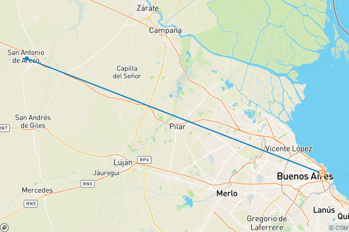 Map of 4-Days Discovering Buenos Aires