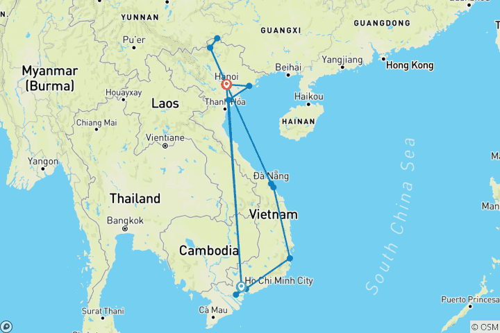 Map of Vietnam Experience (With Ha Giang Loop, Air Price Vietnam Experience With Ha Giang Loop)