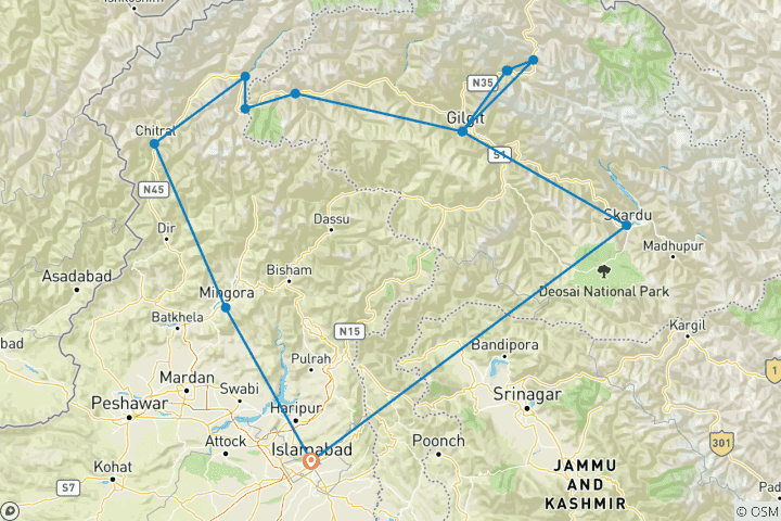 Map of Shandur Polo Festival