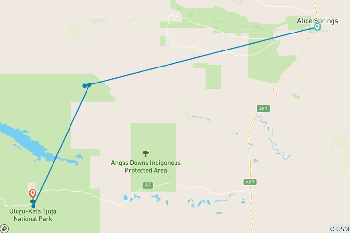 Map of Uluru & Kings Canyon Adventure (including Watarrka National Park)