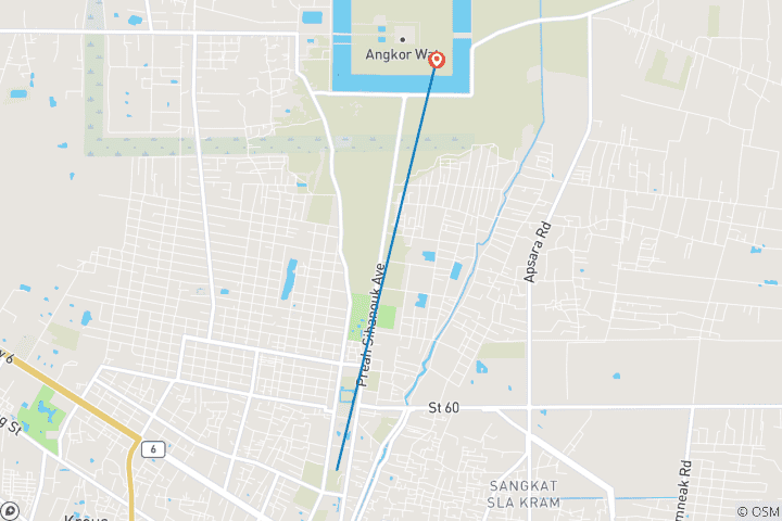 Kaart van Hoogtepunten Siem Reap 4 Dagen 3 Nachten