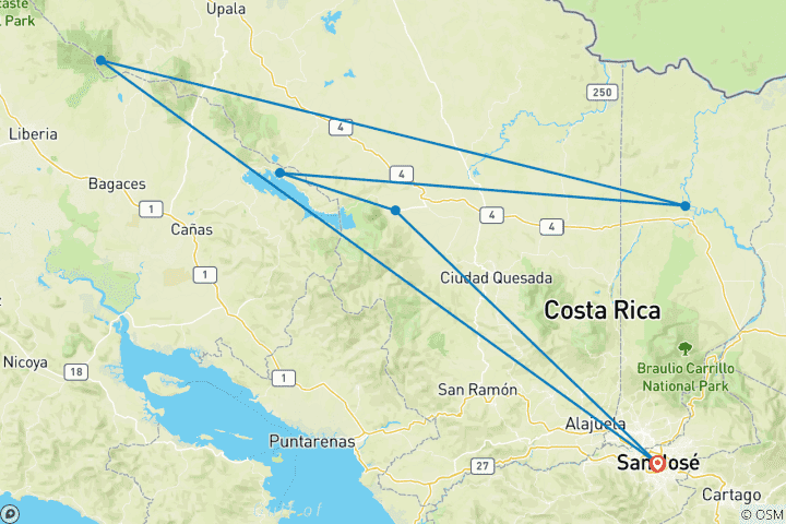 Map of Pura Action - Experience Costa Rica Actively