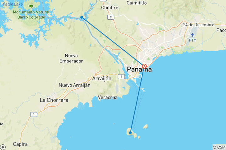 Map of A BEAUTIFUL WAY TO VISIT PANAMA