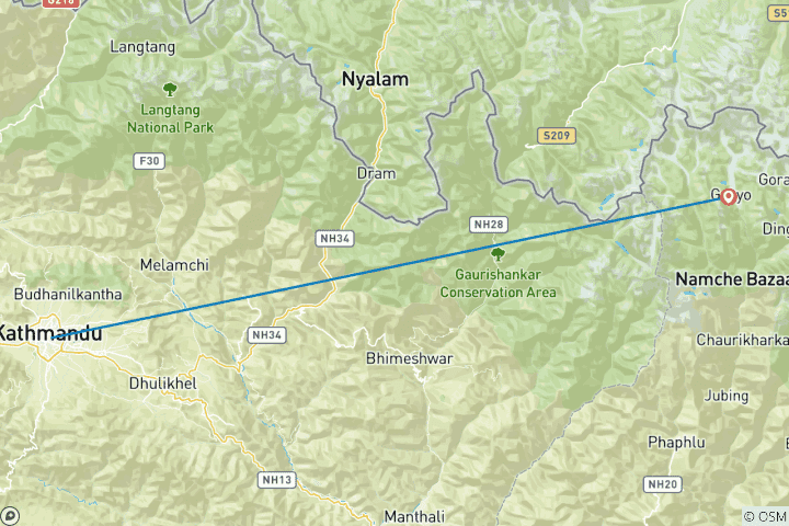 Map of Gokyo Vally and Everest Base Camp Via Chola Pass