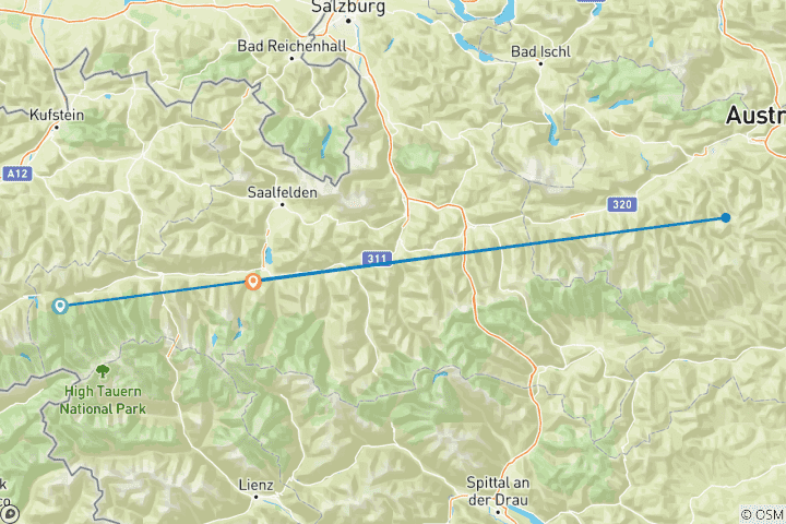 Map of Hohe Tauern National Park (8 days)