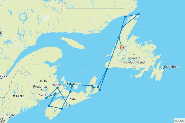 Map of East Canada Uncovered (Small Group) - 18 days