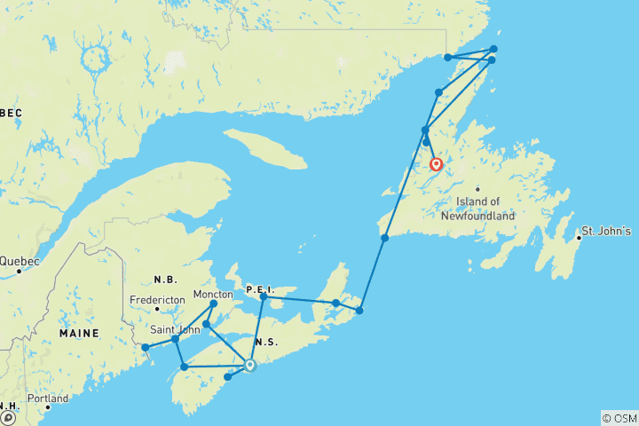 Map of East Canada Uncovered - 18 days