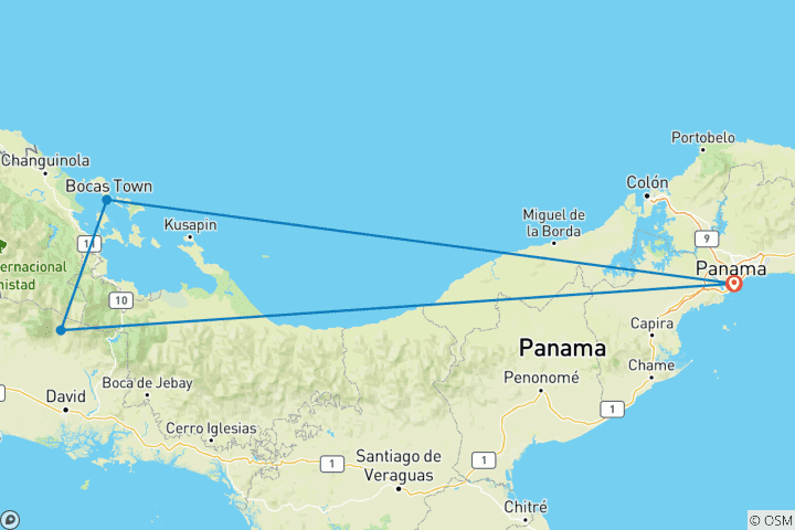 Map of Panama Highlights: City, Highlands, and Island Escapes