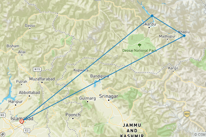 Mapa de Pakistán: Camina por las montañas del Karakórum