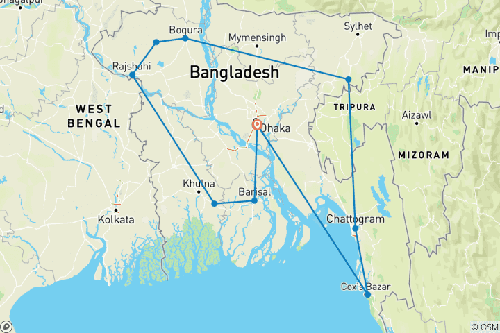 Mapa de Lo mejor de Bangladesh: explora lo mejor de Bangladesh
