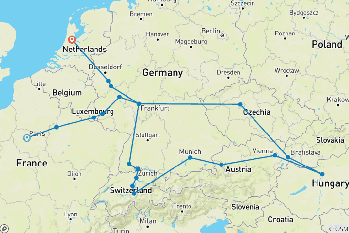 Map of 10-Day Central & Eastern European Delights