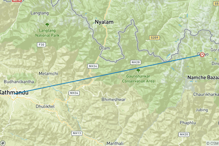 Map of Everest Circuit Trek Three Passes Without EBC