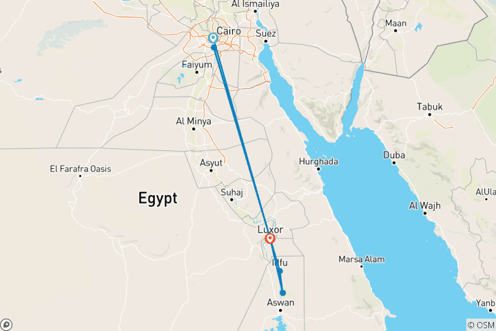 Map of Highlights of Egypt