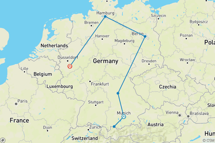 Map of Germany Discovery by Train