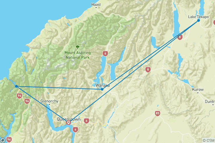 Map of EMBARK ON A JOURNEY THROUGH NEW ZEALAND’S NATURAL BEAUTY