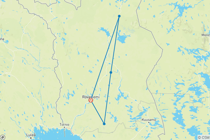 Map of Ultimate of Finland Arctic Adventure and Glass Igloo