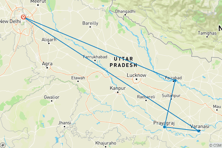 Map of India Maha Kumbh 2025 Prayagraj (Allahabad)