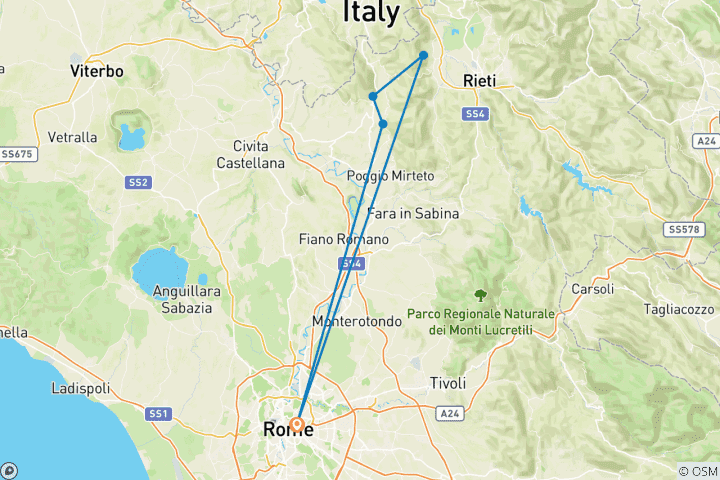 Map of Italien - Rom, das "heilige Tal" und die Sabiner Berge