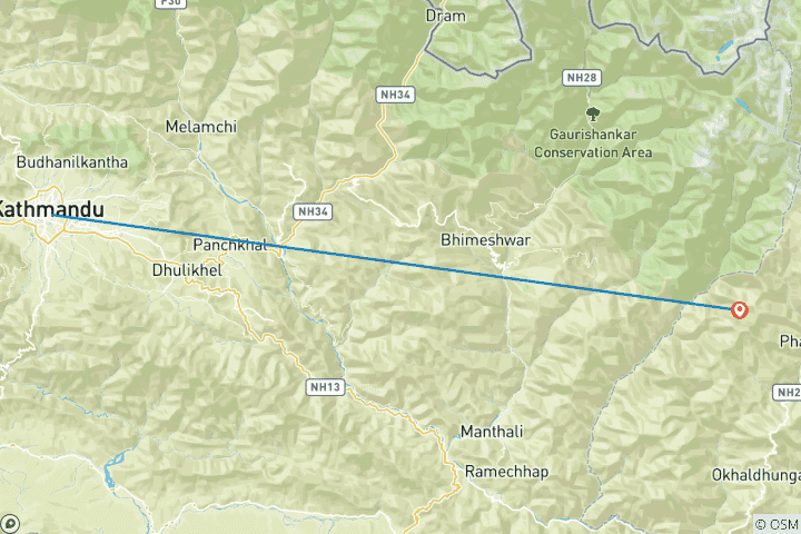 Kaart van Pikey Peak Trek - 6 dagen