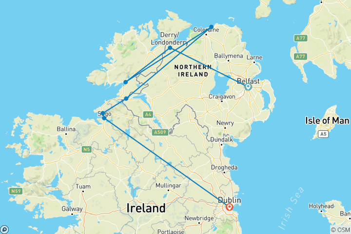 Map of Discover Ireland's North