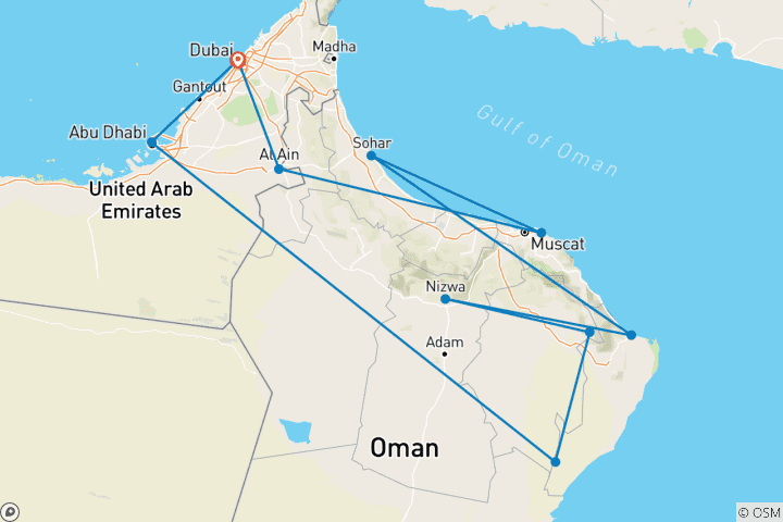 Kaart van Emiraten en Oman ─ Modern sprookjesrijk