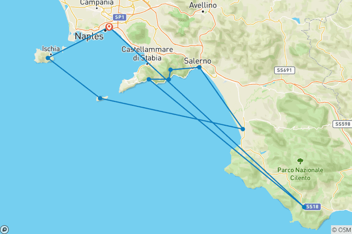 Map of The Gulf of Naples and its Islands