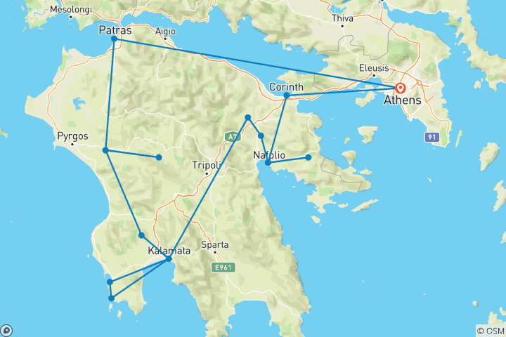 Map of Greece in Peace and Quiet