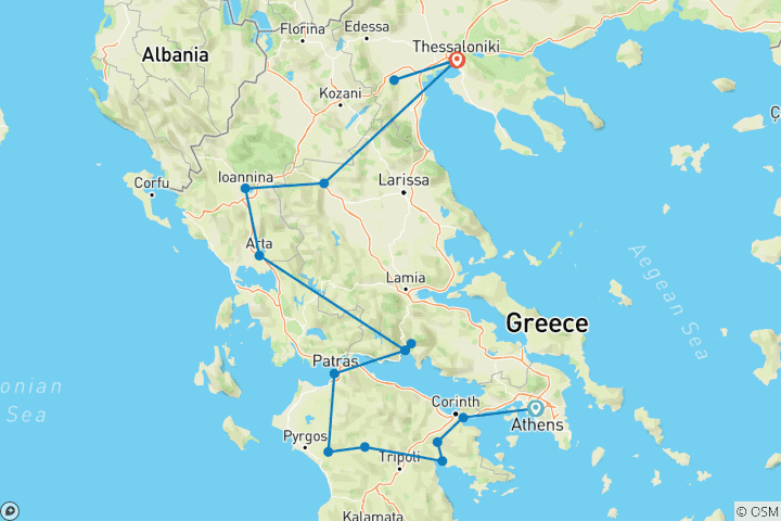 Map of A Comprehensive Experience of Greece