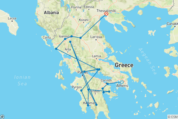 Map of The Detailed Journey Through Greece