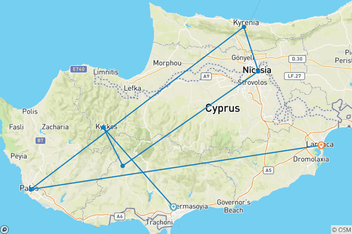 Map of Get to Know Cyprus