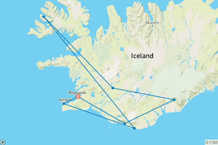 Karte von Island für Einsteiger