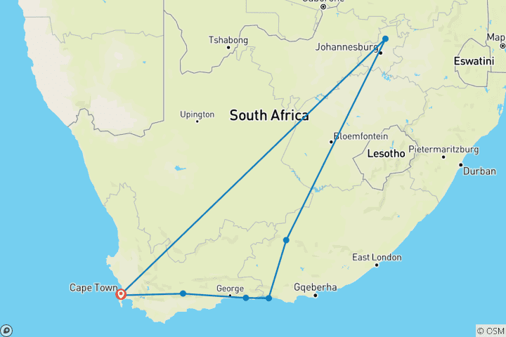 Karte von Die große Südafrika-Reise