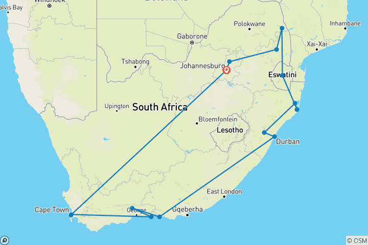 Map of South Africa - Natural Magic and traditions