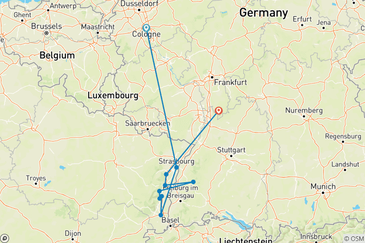 Map of Through Alsace by e-Bike