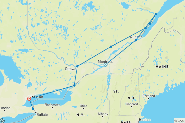 Map of Eastern Canada ─ in the Land of Maple