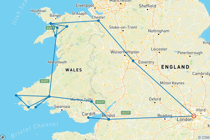 Carte du circuit Pays de Galles ─ le pays inconnu du dragon rouge