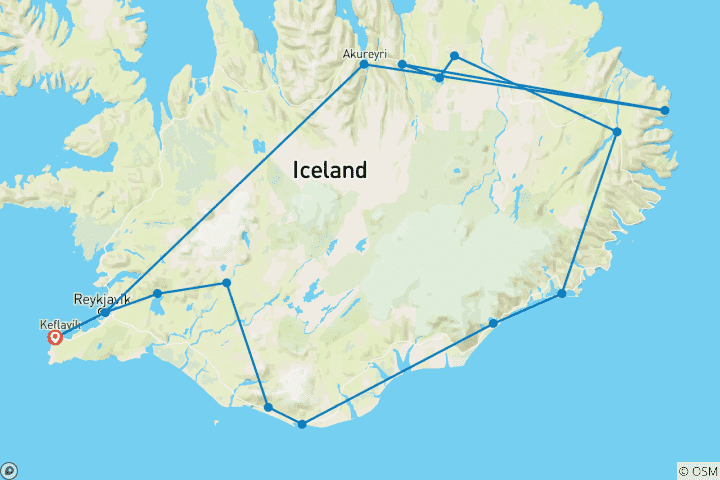 Map of Iceland's Highlights