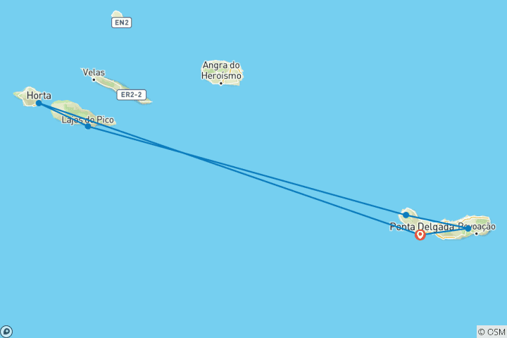 Carte du circuit Açores ─ Îles volcaniques de l'Atlantique