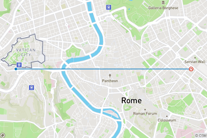 Map of Rome ─ Pantheon, St. Peter's Basilica and palaces