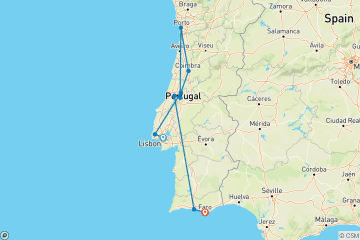 Map of Get to Know Portugal