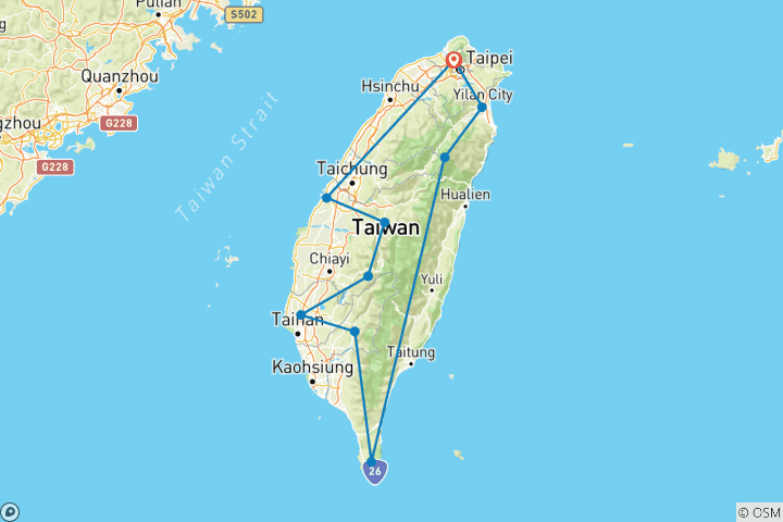 Map of Natural Paradise Taiwan