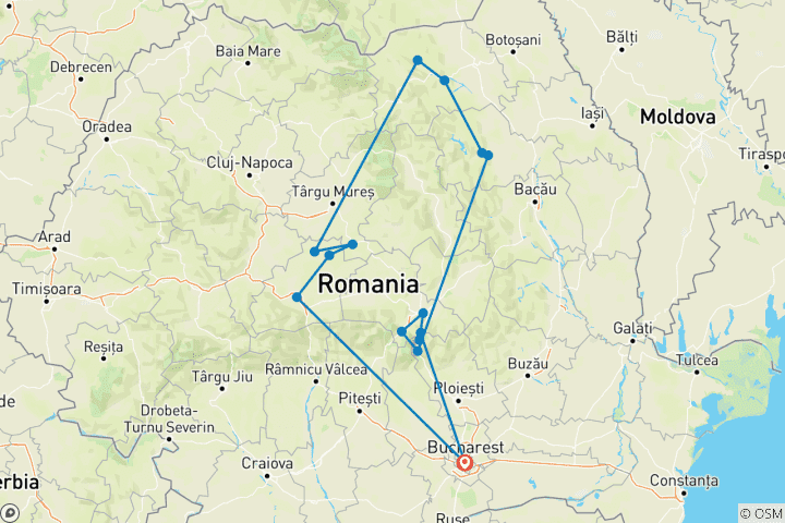 Map of From Transylvania to the Moldavian monasteries