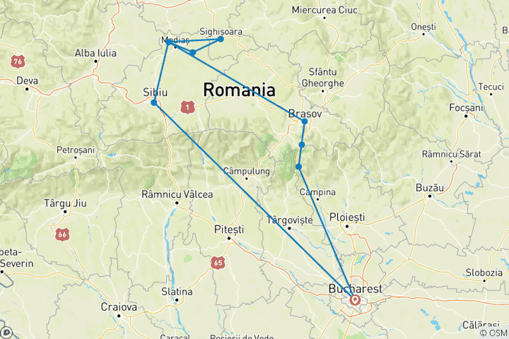 Mapa de Excursiones en Transilvania